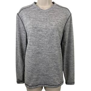 Boca Classics Reel Legends Heather Gray Long Sleeve Top Black Top Stitching